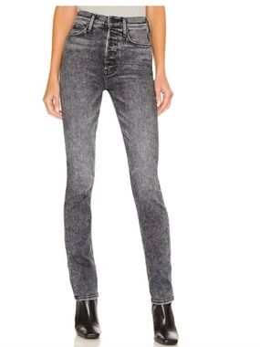 MOTHER Straight Leg Jeans in Washed Black